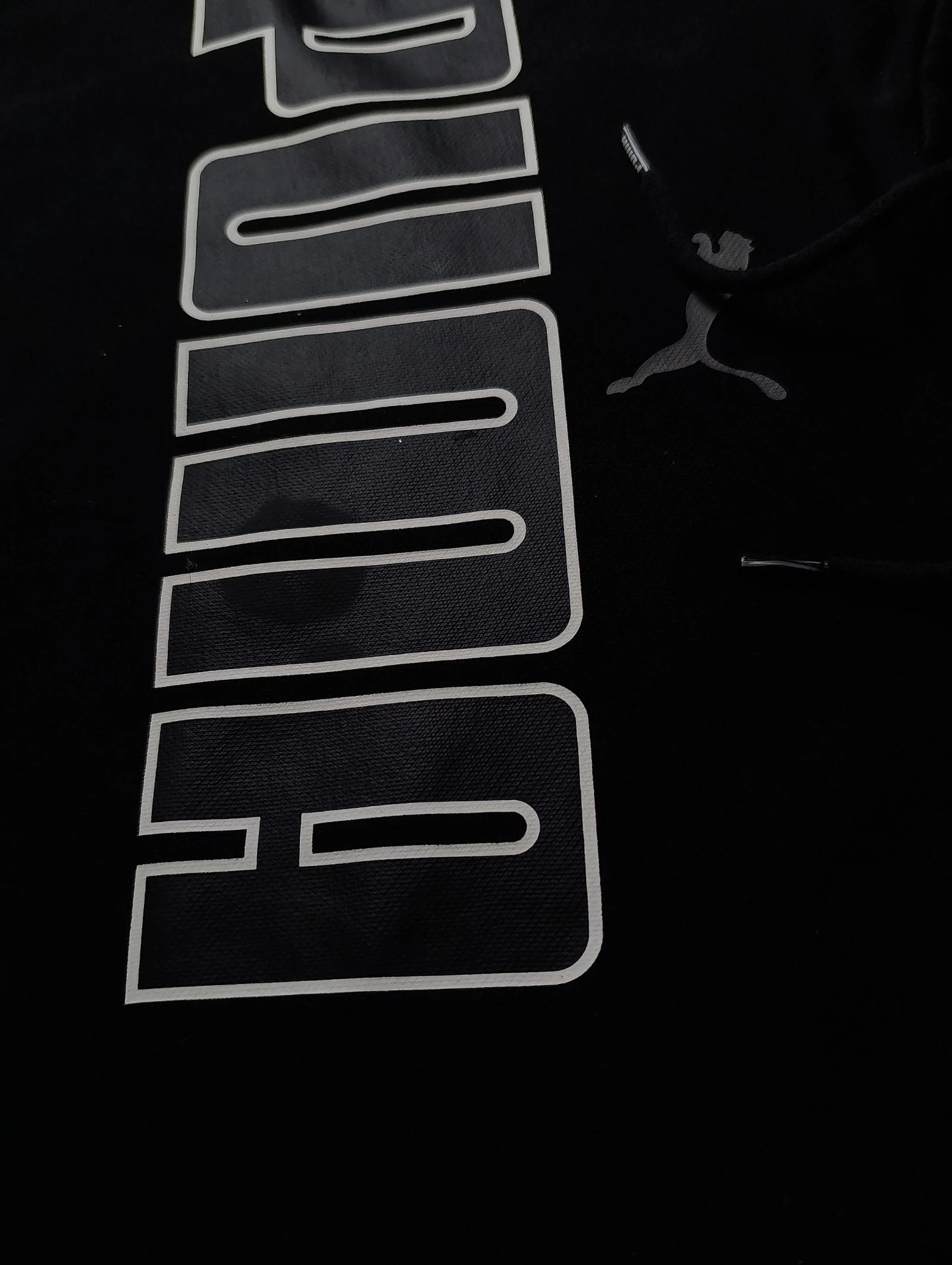 PUMA Black Hoodie Big Logo Sweatshirt Size XL – photo 4